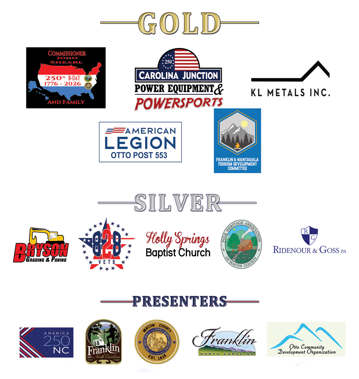 Macon County NC America 250 Celebration Sponsors